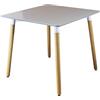 milani home - Thomas - Tavolo da interno - Quadrato - Design Scandinavo - In plastica e legno - Dimensioni 80x80 cm - Colore Grigio - Ideale per tutti tipi di arredo