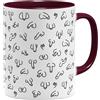 OM3® Tazza da caffè con pene e pene, motivo pene, tazza in ceramica, 11 oz 325 ml, stampa a tutto tondo, bordeaux