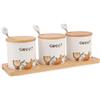 Kasahome Set 3 Barattoli Cucina Porta Sale Zucchero Caffè - Contenitori in  Ceramica con Tappo - Barattolo Cibo Spezie 12x12x17 cm : : Casa e  cucina