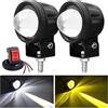 NWpangu Faretti per moto Fendinebbia a LED, Giallo e Bianco Bicolore Fari Anteriori Supplementari 12V 24V Universali per Moto, ATV, UTV, Dirt Bike(Con Interruttore)