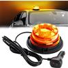 NHHEO 24LED Luce Rotonda Della Cupola Ambra Lampeggiante Emergenza 8 Modalità Di Flash Super Luminoso Impermeabile Con Base Magnetica Per Auto Truck Polizia 12-30V
