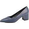 QUEEN HELENA Scarpe Basse Chiuse con Tacco Décolleté Donna ZM9503 (Blu Pu, Numeric_39)