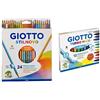 Giotto Stilnovo Astuccio Da 24 Matite A Pastello Colorate, 3.3Mm, Multicolore, ‎24 Unità (Confezione da 1) & Turbo Maxi Astuccio Da 12 Pennarelli A Punta Larga, 5 Mm