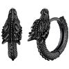 U7 Orecchini Uomo Cerchio Neri Drago Cinese Orecchini Cerchio Piccoli Drago Acciaio Inossidabile Colore Placcato Nero Idee Regalo Natale Compleanno Uomo