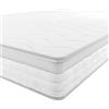 Amazon Basics Materasso Matrimoniale a molle insacchettate a 7 zone, Medio-rigido (H3), 135 x 190 x 21.5 cm, Bianco