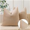 YCOLL Set di 2 Federe Cuscini Divano Cuore di Legno 45x45 Motivo a Strisce di Velluto Morbide Cuscino da Divano Decorativi Moderni Cuscini per Divano per la Decorazione Domestica per Divano,Letto