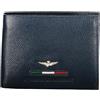 Aeronautica Militare DIELLE Aeronautica Militare Portafoglio Uomo in Vera Pelle - art. AM-151 Blu con portamonete - cm. 12,4x9,4x1,3