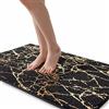QJHOMO Tappetino da bagno antiscivolo, lavabile, colore nero, tappeto decorativo dorato, accessori per il bagno, in morbida microfibra, assorbente, per bagno, vasca da bagno, 60 x 120 cm