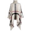 YAOTT Poncho da Donna a Quadri, Mantella Scialle con Collo a Tartaruga, Donna Poncho Lavorato a Maglia con Orlo a Frange, Autunno Invernali Eleganti Moda Poncho Capes Scialle Maglione Cappotto Beige