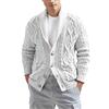 ROLAQDK Maglione Uomo Scollo a V Maglione Uomo Slim Fit Collo alla Coreana Cotone Cerniera Cardigan Lavorato a Maglia da Uomo Autunno e Inverno Moda Casual Manica Lunga Bavero Tascabile Cardigan