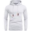 Zilosconcy Felpa con cappuccio da uomo Autunno Inverno Manica lunga a quadri Cosy Giacca sportiva con cerniera completa Slim Fit Hoodie Casual Jersedi Adolescente Top Blouse, bianco, M