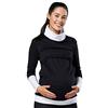 Zeta Ville Fashion Zeta Ville Donna Felpa Premaman Allattamento Cotone Top 348 (Nero & Bianco, IT 42/44, L)