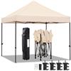 Yaheetech Gazebo Pieghevole Giardino Impermeabile Ombreggiante Terrazzo Esterno Richiudibile in Acciaio Robusto Telescopico Eventi Feste con Borsa a Ruote Beige