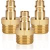 sukudon Raccordo per aria compressa 3pc con filettatura esterna 1/2 filetto maschio in ottone 1/2 pollice innesto connettore presa tubo flessibile connettore valvola connettore filettato