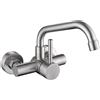 Tondiy Rubinetto Cucina a Parete 11 cm Fori di Montaggio, Rubinetti a Muro Acciaio Inox 304, Miscelatore Monocomando per Lavello Girevole a 360°, Aeratore Rimovibile