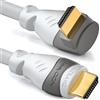 deleyCON 2m Cavo HDMI Angolato (Angolo 90°) - UHD 4K HDR 1080p 2160p EARC - per TV, Soundbar, Monitor, PC, Laptop, Proiettore, PS5, Xbox - Bianco