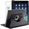 ebestStar - Cover per iPad Air 2, iPad 6 Apple, Custodia Protezione Rotazione 360, Pelle PU, Nero + Vetro Temperato