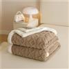 Chickwin Tinta Unita Coperta Pile Sherpa, Jacquard Coperta Spessa Invernale Coperta Calda Microfibra Divano Fluffy Super Morbida per Letto Singolo Matrimoniale (200x230cm,Colore caffè)