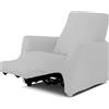 BIANCALUNA - Copripolotrona elastico Genius Lounge reclinabili Anti Macchia - 1 posto da 65 a 110 cm Copridivano tinta unita Made in Italy - Dover