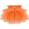 ANIMQUE Bebè Bambine Ragazze Gonna Tulle Gonna Tutu Minigonna Bambini Moda Gonne Corte Halloween Ballo Abbigliamento Feste Celebrazioni Costume Accessorio, Arancione XL