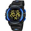 aswan watch Orologio Digitale Bambino con Sveglia, Cronometro, Data, Luce LED-Orologio da polso Ragazzo con Cinturino in Silicone