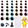 MUCUNNIA 180 Pezzi Grandi Occhi di Sicurezza in Plastica per Amigurumi 12-30mm Occhi di Bambole Glitter Artigianali all'Uncinetto con Rondelle Occhi di Animali di Peluche