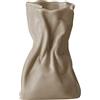 WENSHUO Grab Paper Bag Vaso in ceramica fatto a mano, design di sacchetti di carta increspati per composizioni floreali, soggiorno, decorazione della tavola da pranzo (glassa da caffè al cocco)