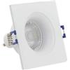 Xanlite SP50CIP44BCW - Faretto LED da incasso, GU10, 50 W, 4000 K, quadrato, IP44-SP50CIP44BCW