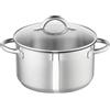 Schulte-Ufer Casseruola Loop, 24 cm, ca. 5,5 l, con coperchio in vetro, acciaio 18/10