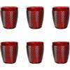 Excelsa Diamond Set 6 Bicchieri Rossi, Plastica Infrangibile, Capacità 400 Ml., Riutilizzabile