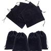 NBEADS 8 Sacchetti Regalo Grandi in Velluto Nero, 24.7x20 cm, con Coulisse, per Gioielli e Regali