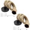 ZHIQIN 2 Pezzi Lampadario Corda Canapa E27 Lampadario Corda da Soffitto | Sospensione a Industriale Vintage Portalampada E27 per Sala da Pranzo Bar Caffetteria DIY Lampadario, lunghezza 100cm