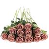 Laelfe 12 Pcs Rose Finte per Decorazioni, Bouquet Fiori Finti di Rosa con Steli Lunghi, Rose Artificiale per Composizioni di Nozze Casa Giardino Partito Decorazioni Floreali (Rosa Pallido)
