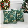 DecorMommt Natale Verde Federe Cuscini Divano 45x45cm Set di 2 Alce Federe per Cuscino Quadrata Decorativa Fodere per Cuscini Moderne in Velluto per Camera da Letto Soggiorno Copricuscini Natale Decorazioni Casa