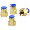 CNCTEC Raccordo pneumatico con filettatura interna da 1/4 a 8 mm Push In collegamento di qualità industriale