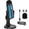 ZealSound Microfono a condensatore, Microfono del telefono, microfono gaming per PC, asmr microfono, microfoni Plug&Play per PS 4&5, pulsante mute per TikTok, podcast YouTube su Mac/Windows-verde buio