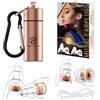 Hearprotek 2 coppie tappi orecchie musica, silicone tappi per orecchie antirumore con cordino -protezione dell'udito per concerto, musicista, fete, lavoro, discoteca(oro)