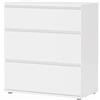 Dmora - Cassettiera Pomme, Settimino multiuso, Comò camera da letto, Mobile con cassetti, 77x40 h84 cm, Bianco