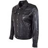 A1 FASHION GOODS Giacca da camionista in pelle morbida da uomo nera americana in stile denim - Bond, Nero , M