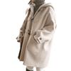 Onsoyours Cappotto di Lana Donna Antivento Invernale Parka Elegante Tinta Unita Trench Giacca con Cintura Cappotti Outwear B Cachi XS