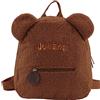 Jacklin F Zaino personalizzato per bambini Zaino con orecchie d'orso Zaino personalizzato con nome Zaino carino di peluche Zaino ricamato per la scuola dei ragazzi delle ragazze (brown)