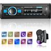 NHOPEEW Autoradio DAB 1 Din con Bluetooth 5.0 / EQ audio/chiamata Bluetooth/radio FM/ricarica USB/illuminazione pulsanti/porta per scheda TF SD/AUX-in, Radio singolo din + telecomando SWC