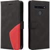 Fatcatparadise Cover per LG K41S / K51S, Flip Caso in PU Pelle Case Cover Libro Portafoglio Protettiva Custodia con TPU Sottile Antiurto,[Kickstand][Slot per Schede][Chiusura Magnetica] (Nero)