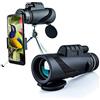 BOCbco Telescopio monoculare, potente telescopio monoculare 80X100 HD, telescopio treppiede con zoom per fotocamera del telefono, telescopio portatile per la visione notturna da campeggio all'apert