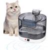 SOBEAU Fontanella per Gatti Senza Fili,Distributore di Acqua Gatto 2.2L Con Rilevatore di Movimento (<2m, 120°)5000mAh, Serbatoio Trasparente Dell'acqua, due Modalità di Flusso Dell'acqua, Pompa Silenziosa