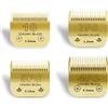BESTBOMG 10+7FC+5FC+4FC - Lama di Ricambio per toelettatura di Cani, Compatibile con Le Serie Heiniger/Moser Max45/Andis A5, Tosaerba per Cani, Taglia Lunghezza 1,5 mm-9,5 mm, Oro