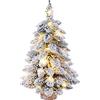 SIYANO Mini albero di Natale artificiale bianco, 45 cm, piccolo albero di Natale con luci, albero di Natale finto per casa, scuola, centro commerciale, decorazione