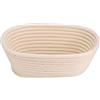 HERCHR Cestino Pane,Cestini Lievitazione Pane Cestino Lievitazione Pane Cesto Lievitazione Pane da Lievitazione in Naturale Rattan Fatti a Mano per Lievito,21×14×8 cm,Ovale