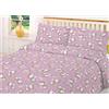 BIANCHERIAWEB Copripiumino Letto Sacco Piumone E Federa In 100% Cotone Made In Italy Fantasia Bambina Colore Rosa Disegno Unicorno