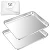 HaWare - Teglia da forno, set da 2 pezzi con 50 fogli di carta da forno, in acciaio inox, 40 x 30 x 2,5 cm, rettangolare, per cuocere e cucinare, atossico e sano, lavabile in lavastoviglie
